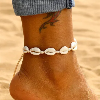 WUKALO Браслет в виде ракушки для Женщин, украшения для ног, Летний Пляжный браслет для Босоножек, Щиколотка на ноге, Богемные ювелирные Аксессуары