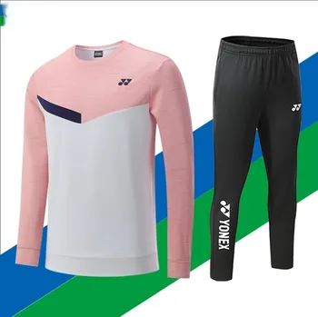 YY Осенне-зимняя длинная мужская и женская футболка для бадминтона и тенниса, плотная, впитывающая влагу и пот, дышащая теплая