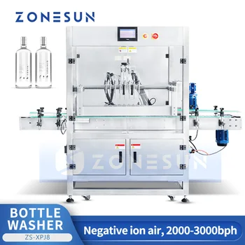 ZONESUN ZS-XPJ8 Автоматическая Анионная Промывочная машина с 8 Головками, Мойка для промывки Бутылок, Массовое производство