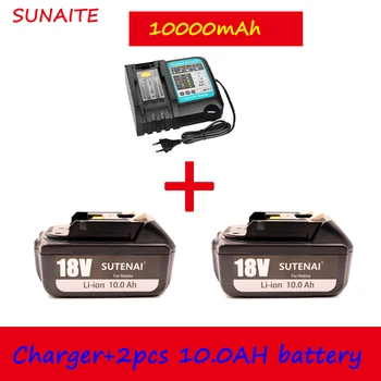 аккумуляторная батарея 18650, резервная батарея Makita, 18v10000mah с зарядным устройством 4A, bl1840 bl1850 bl1830 bl1860b lxt400