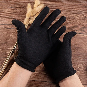 Белые хлопчатобумажные перчатки для мужчин и женщин, защитные рабочие перчатки для маляра, механика, промышленного склада, садоводства, строительства