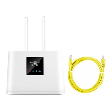 Беспроводной маршрутизатор 4G, портативный маршрутизатор 4G 150 Мбит/с с 2 антеннами, встроенный слот для SIM-карты, поддержка максимум 20 пользователей (штепсельная вилка ЕС)