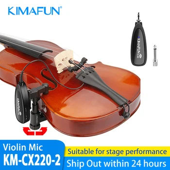 Беспроводной скрипичный микрофон KIMAFUN 2,4 G, система микрофонов для беспроводных музыкальных инструментов для передачи звука на скрипке, записи музыки