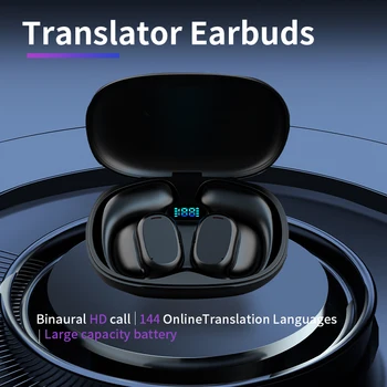 Беспроводные наушники-переводчики BT-гарнитура с микрофоном, зарядная коробка, мгновенный перевод на 144 языка, умный голосовой переводчик