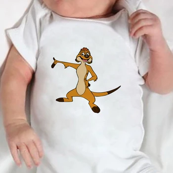 Боди Для новорожденных с принтом Disney's The Lion King Timon, Модные Летние комбинезоны в стиле Харадзюку с коротким рукавом для Младенцев, Детские Ползунки
