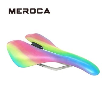 Велосипедное Седло MEROCA С Цветным Отражающим Эффектом, Полый Дышащий Дорожный Велосипед, Подушка для горного Велосипеда, Аксессуары для верховой езды