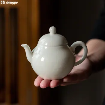 Винтажный Абрикосово-белый Грушевый Горшок ручной работы, Небольшой емкости, Изысканный Чайник, Керамический Фильтр для приготовления чая, Одинарный чайник, Высококачественный Чайный набор