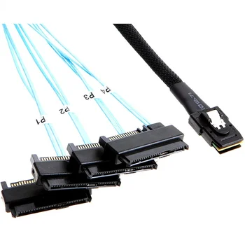 Внутренний 36-контактный кабель Mini SAS SFF-8087 для подключения к целевому жесткому диску SAS 4 SFF-8482 и кабелю питания SATA 50 см