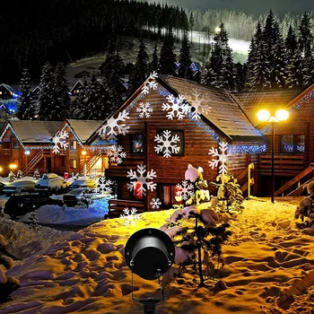 Водонепроницаемые Движущиеся Снежные лазерные проекторные лампы, Снежинка, светодиодный сценический светильник, Уличная Рождественская вечеринка, Пейзаж, газон, садовая лампа
