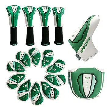 Головные уборы для клюшек для гольфа For Woods Зеленая куртка, утюги для клюшек для гольфа, головные уборы для клюшек для гольфа, водонепроницаемые головные уборы для гольфа, набор головных уборов для клюшек для гольфа