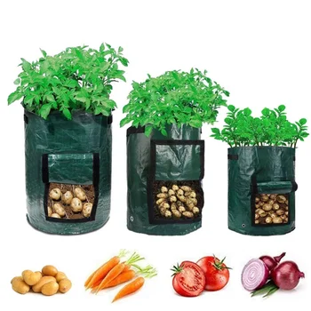 горшок для растений, Сумки для выращивания, Садовые принадлежности, Овощная Плантаторная сумка для выращивания, тканевые садовые инструменты и оборудование 