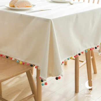 Декоративные хлопка и льна, скатерть с цветной шерсти мяч обычная толстая прямоугольная кухня обеденный стол крышка чай ткань