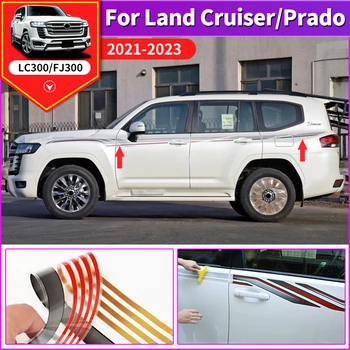 Декоративные цветные полосы с рисунком на талии для Toyota Land Cruiser 300 2022, Наклейка на цвет кузова LC300, обновление внешнего вида