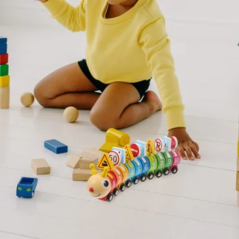 Деревянная игрушка-поезд с цифровым номером, обучающая игрушка для дошкольников, деревянная игрушка-поезд, детская игрушка