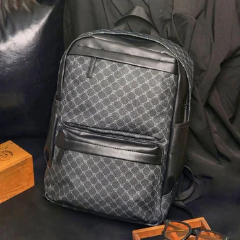 Дизайнерские Классические кожаные рюкзаки для мужчин, сумки, Многофункциональный Большой рюкзак для ноутбука, Мужская школьная сумка, Черный женский рюкзак