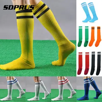 Длинные носки из терилена + спандекса, Мужские, женские, детские повседневные полосатые носки с длинными рукавами, Профессиональные футбольные мячи, гольфы для лакросса
