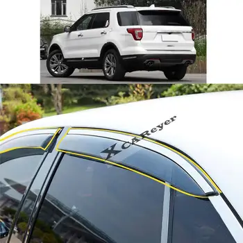 Для Ford Explorer 2011 2012 2013 2014 2015 2016 2017 2018 2019 Наклейка на автомобиль Пластиковое оконное стекло, ветровой козырек, защита от дождя/Солнца, вентиляционное отверстие