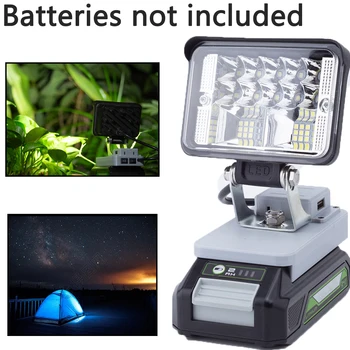 Для Greenworks Литиевая батарея 24 В, Портативный светодиодный фонарь для кемпинга, рабочий светильник, Открытый Беспроводной w/USB