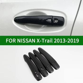 Для NISSAN X-Trail третьего поколения 2013-2019 крышка дверной ручки автомобиля с рисунком из углеродного волокна 2014 2015 2016 2017 2018