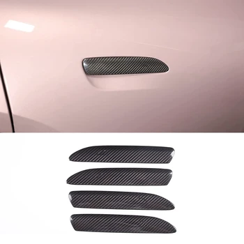 Для Porsche Taycan 2019-2022 Аксессуары для отделки внешней дверной ручки автомобиля из сухого углеродного волокна, 4 шт.
