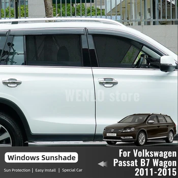 Для Volkswagen VW Passat B7 Вариант Универсал 2011-2015, магнитный автомобильный солнцезащитный козырек, шторка на лобовое стекло, солнцезащитный козырек на заднее боковое окно