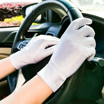 Женские перчатки для летних солнцезащитных перчаток Женские тонкие хлопчатобумажные Милые однотонные нескользящие перчатки с сенсорным экраном Дышащие