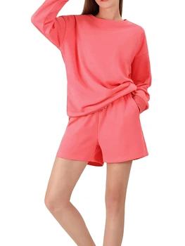 Женские спортивные костюмы из 2 предметов, пуловер с капюшоном с длинными рукавами и удобные брюки для бега, спортивные костюмы