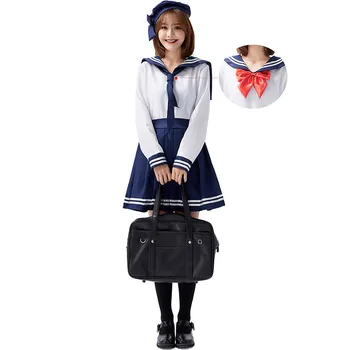 Женский костюм для Косплея Моряка Японского школьного класса, униформа Моряка для девочек, студенческая одежда Аниме-Косплей