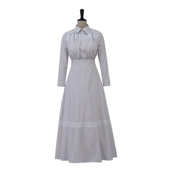 Женское викторианское платье в полоску с высокой талией 18 века, бальное платье эпохи Регентства, Средневековый костюм Джейн Остин для чаепития