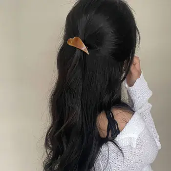 Заколки для волос в форме Сердца из ацетата с мраморным зерном Sweet Shell Геометрические Простые В корейском стиле