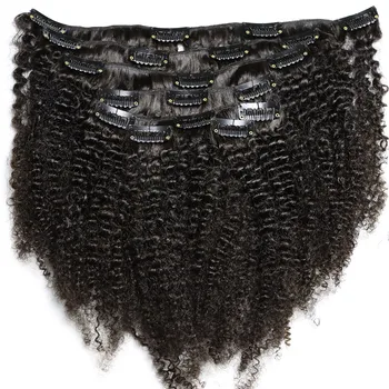Заколки для наращивания волос, натуральные волосы в африканском стиле, 120 Граммовые Заколки для волос Virgin для африканских черных женщин