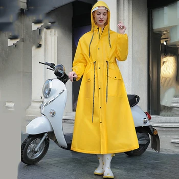 Защитный Желтый Дождевик Водонепроницаемые Чехлы Пластиковые Туристические Высокие Дождевики Женская Куртка Модная Capa Para Lluvia Дождевик