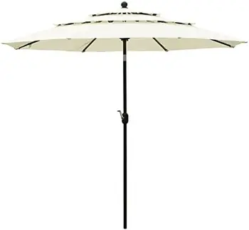Зонт 10-футовый Обеденный стол для уличного рынка, зонт 3-ярусный - синий