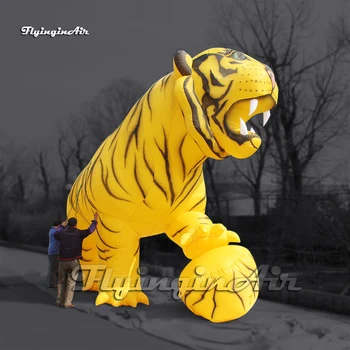Имитированный Большой Желтый надувной шар-талисман с изображением животного-Тигра Для украшения концертной сцены