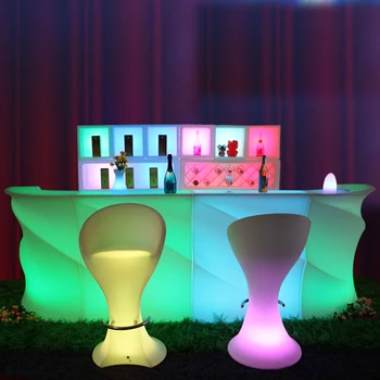 Индивидуальный Гостиничный бар Светодиодный Светящийся Барный стол Красочный пульт дистанционного Управления Светящийся Водяной бар KTV Креативная Светящаяся Пластиковая мебель
