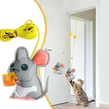 Интерактивная игрушка для Кошек, Подвесная Имитирующая Кошачью Игрушку, Забавная Интерактивная игрушка для игры с котенком, Дразнящая Палочка, Игрушечные принадлежности для Кошек