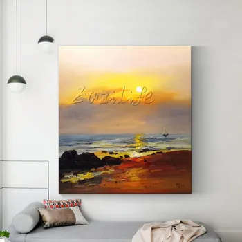 Картина на холсте Абстрактный морской пейзаж акриловая живопись Настенные Художественные Картины для гостиной домашний декор cuadros decoracion003
