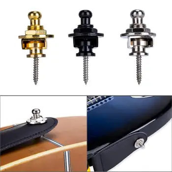 Кнопка блокировки гитарного ремешка из 2 предметов, золотая, крепко держится, легко снимается Винт, противоскользящие гвозди для фиксации ремня, Металлические штифты для ремня, Кнопка блокировки басов