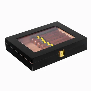 Коробка для увлажнения сигар из кедра, мини портативная коробка для сигар, пояс с лаковым покрытием для фортепиано, витрина для витрин