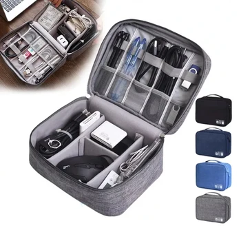 Коробка для хранения USB-кабеля, Блок питания, гарнитура, цифровая сумка для хранения, Водонепроницаемый многофункциональный чехол-органайзер для электронных аксессуаров