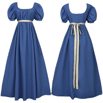 Костюм Бриджертон для косплея, винтажное викторианское средневековое платье Джейн Остин с высокой талией, S-2XL