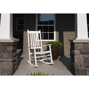 Кресло-качалка для взрослых из твердой древесины Jack Post белого цвета