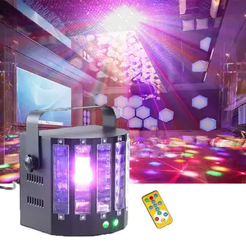 Лазерные огни для дискотеки 2 В 1, RGB LED, лазерный луч для сцены, звуковая активация, диджейские огни для вечеринок с эффектом стробоскопа, USB-подсветка