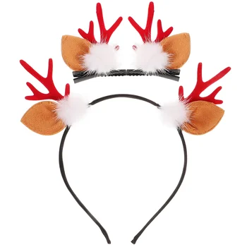 Ленты для волос, Рождественская повязка на голову с Оленьими рогами, Реквизит для Рождественских костюмов, Милые ленты для волос, декор, Обручи с оленями, Пластиковые зажимы