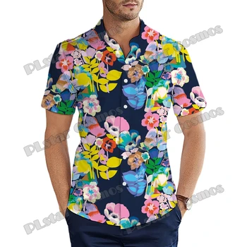 Летние Рубашки в стиле Харадзюку с коротким рукавом, Цветочная живопись, художественный узор, мужская Гавайская рубашка с 3D принтом, Повседневная пляжная рубашка Унисекс, CY-23