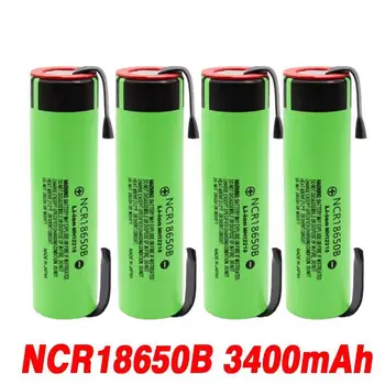 Литиевая батарея NCR18650B, 3,7 В, для аккумуляторов 18650 + никелевые чипы