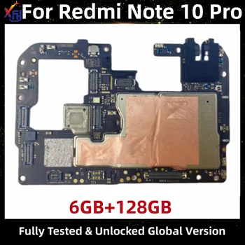 Материнская плата для Redmi Note 10 Pro, 128 ГБ, 4G, M2101K6G, Оригинальная разблокированная панель материнской платы, Глобальная прошивка