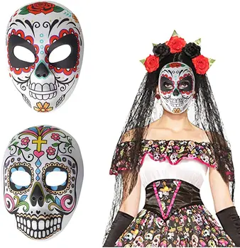 Мексиканский День мертвых Мужские и женские Классические световые маски для Бала-Маскарада