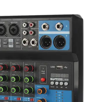 Микшерная плата DJ 5-Канальный Микшер Аудиомикшер US 110V Встроенный эффект Реверберации Стабильная передача Размером 8x8x2,6 дюйма для Караоке