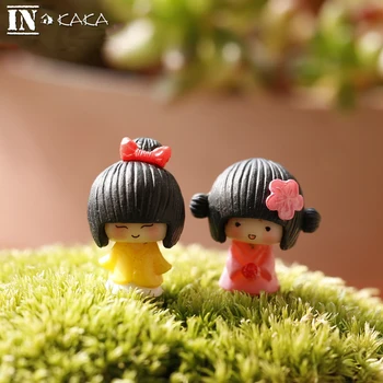 Мини Милые японские девушки домашний Микро пейзаж сказочный сад миниатюры фигурка/террариум кукольный дом декор игрушки DIY аксессуары
